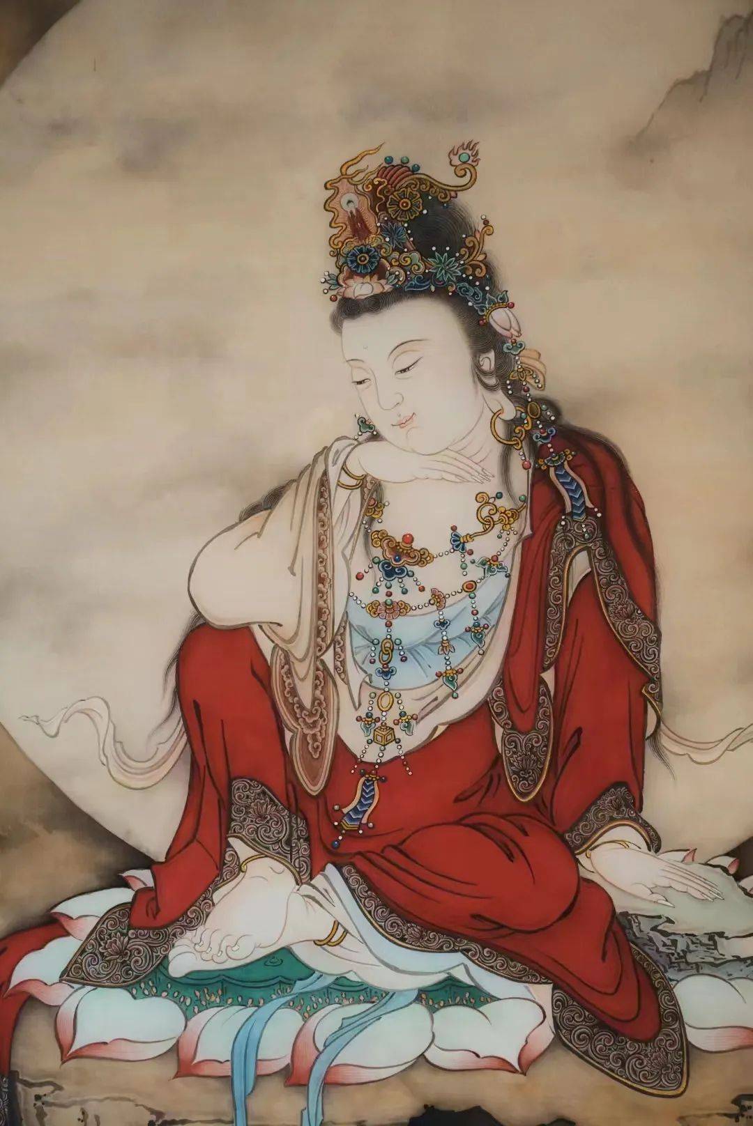 隆德园佛像艺术作品赏析《南无如意轮菩萨像》_倪唯宁_衣饰_观音