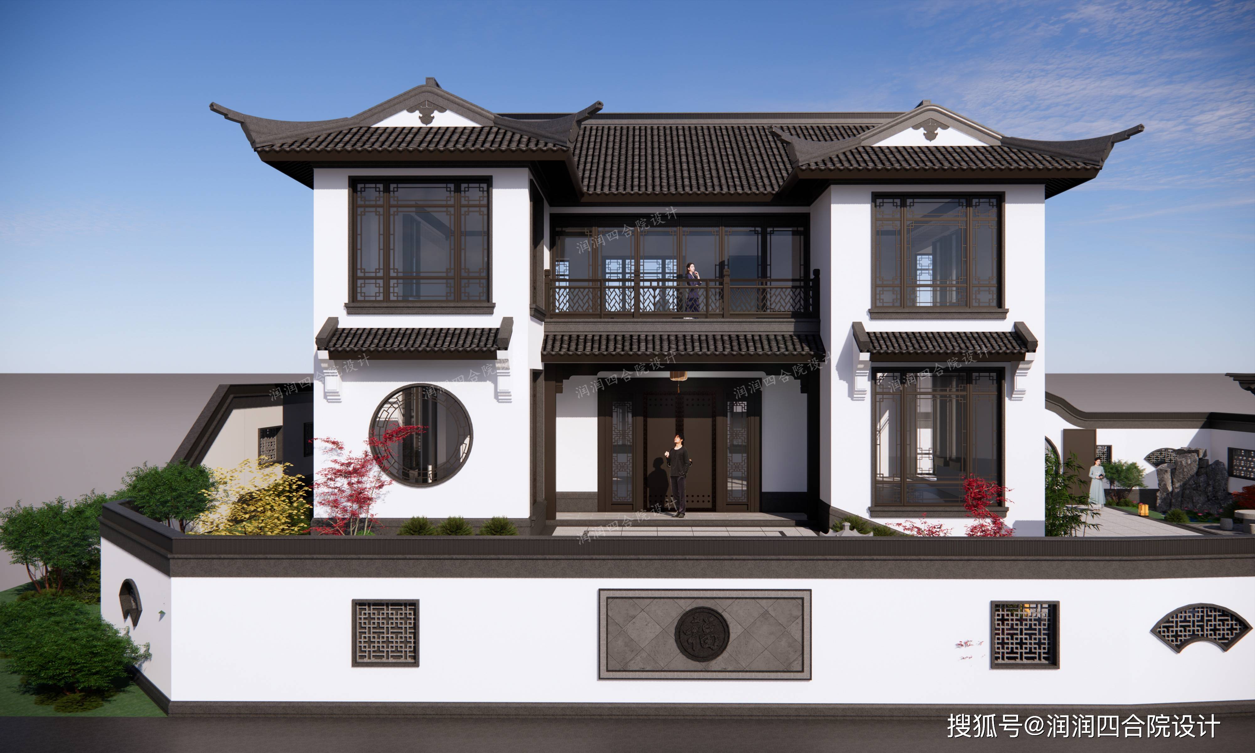 农村新中式合院别墅145145现代人向往的慢生活润润四合院设计刘鹰