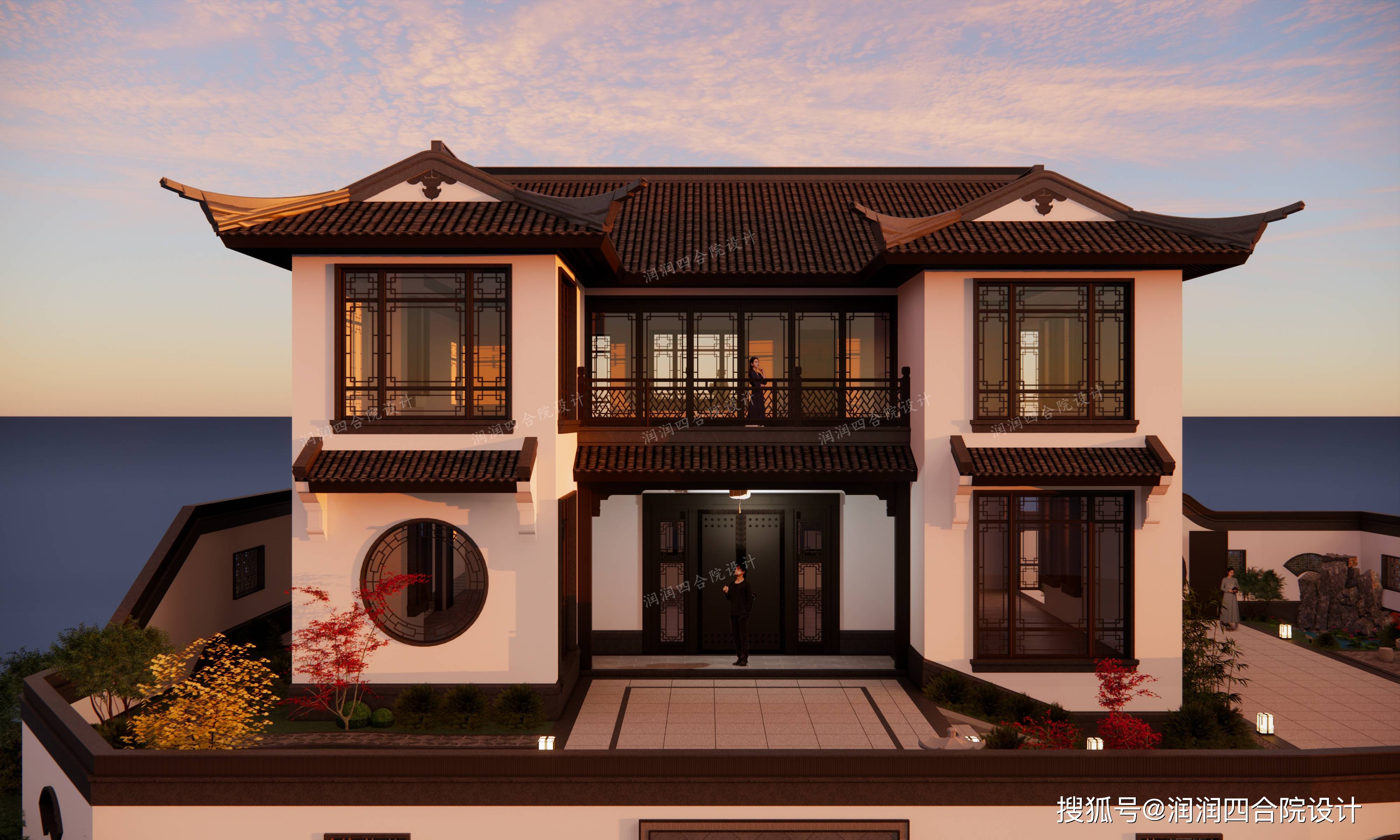 农村新中式合院别墅145145现代人向往的慢生活润润四合院设计刘鹰
