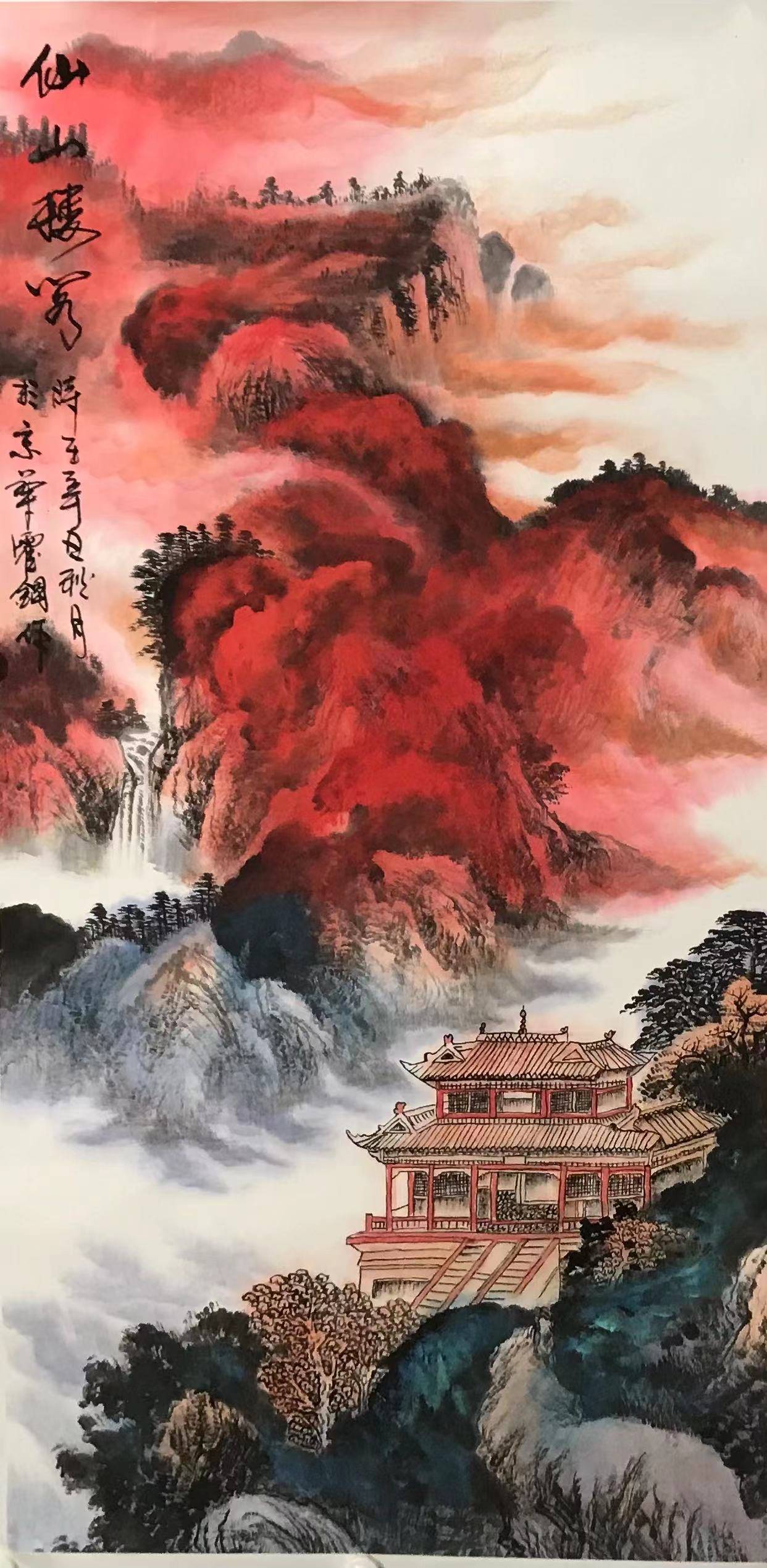 著名画家霍钢用艺术绘制长城雄姿_中国_国画_河北省清苑县