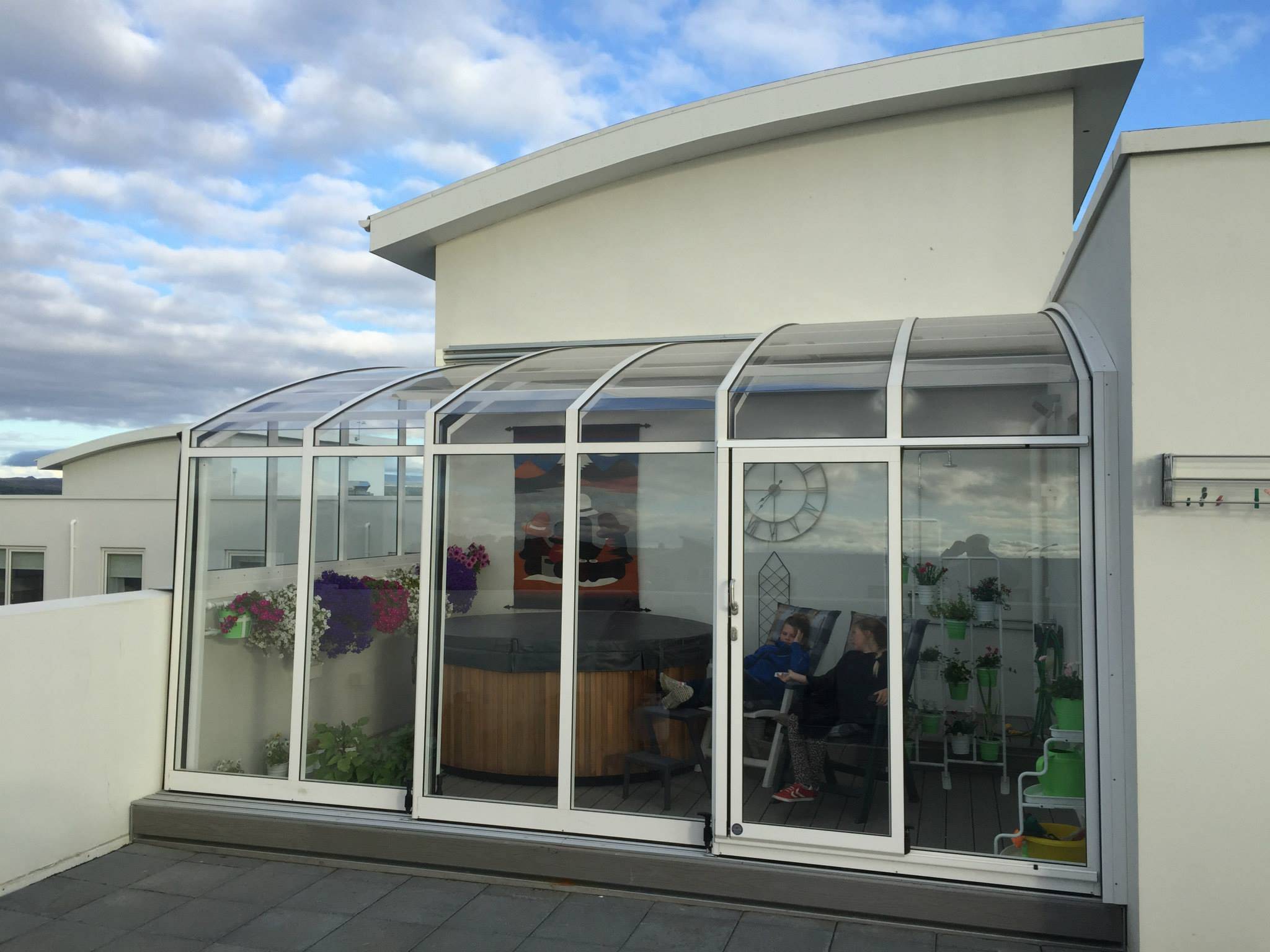 别墅露台移动阳光房实景图 这样设计太实用了_空间_装修_改造