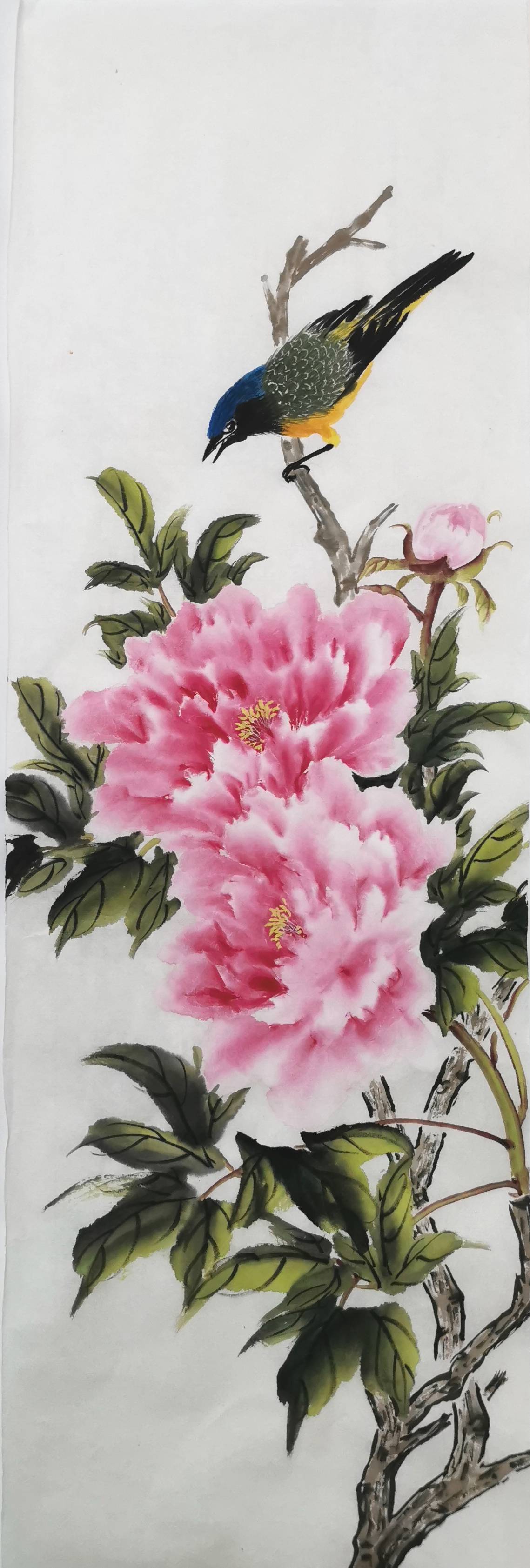 国画牡丹--小写意花鸟画（四条屏）-搜狐大视野-搜狐新闻