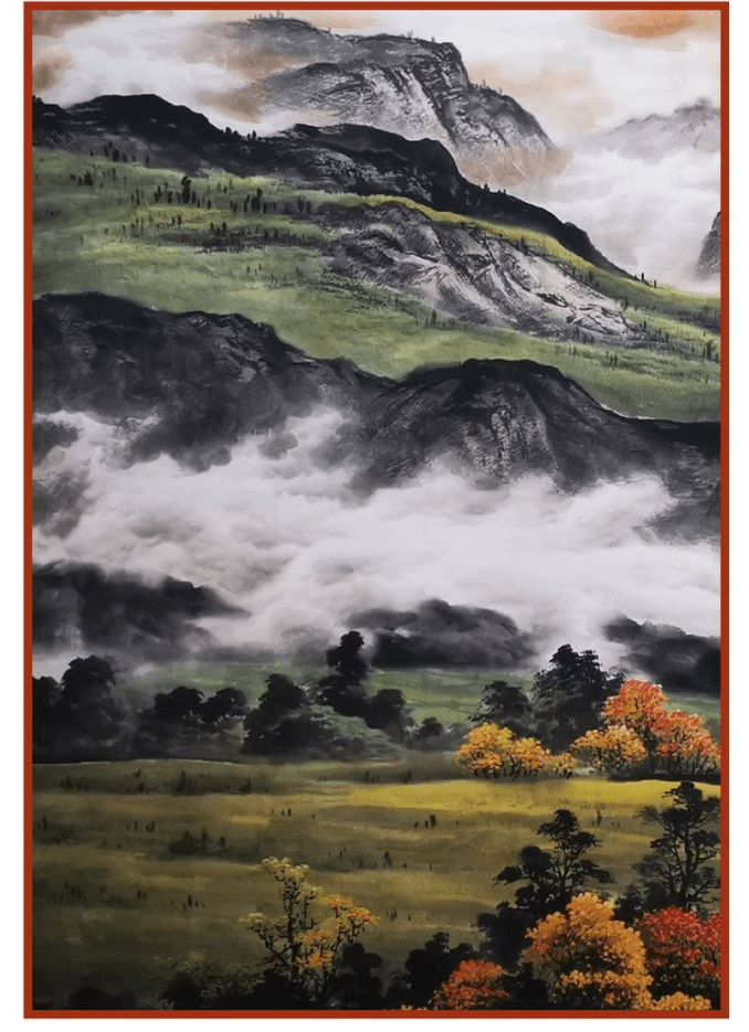 钟山石山水国画 《万里江山千古秀》_创作_作品_笔墨