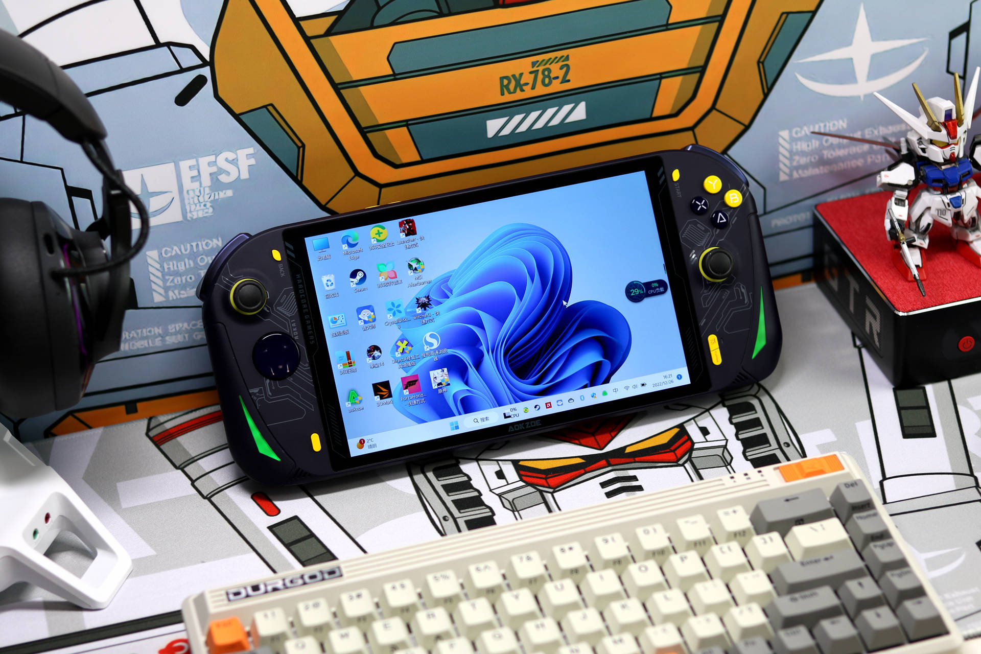 国产pc游戏掌机体验,搭载amd锐龙7 6800u处理器,8寸大小随身携带_按键