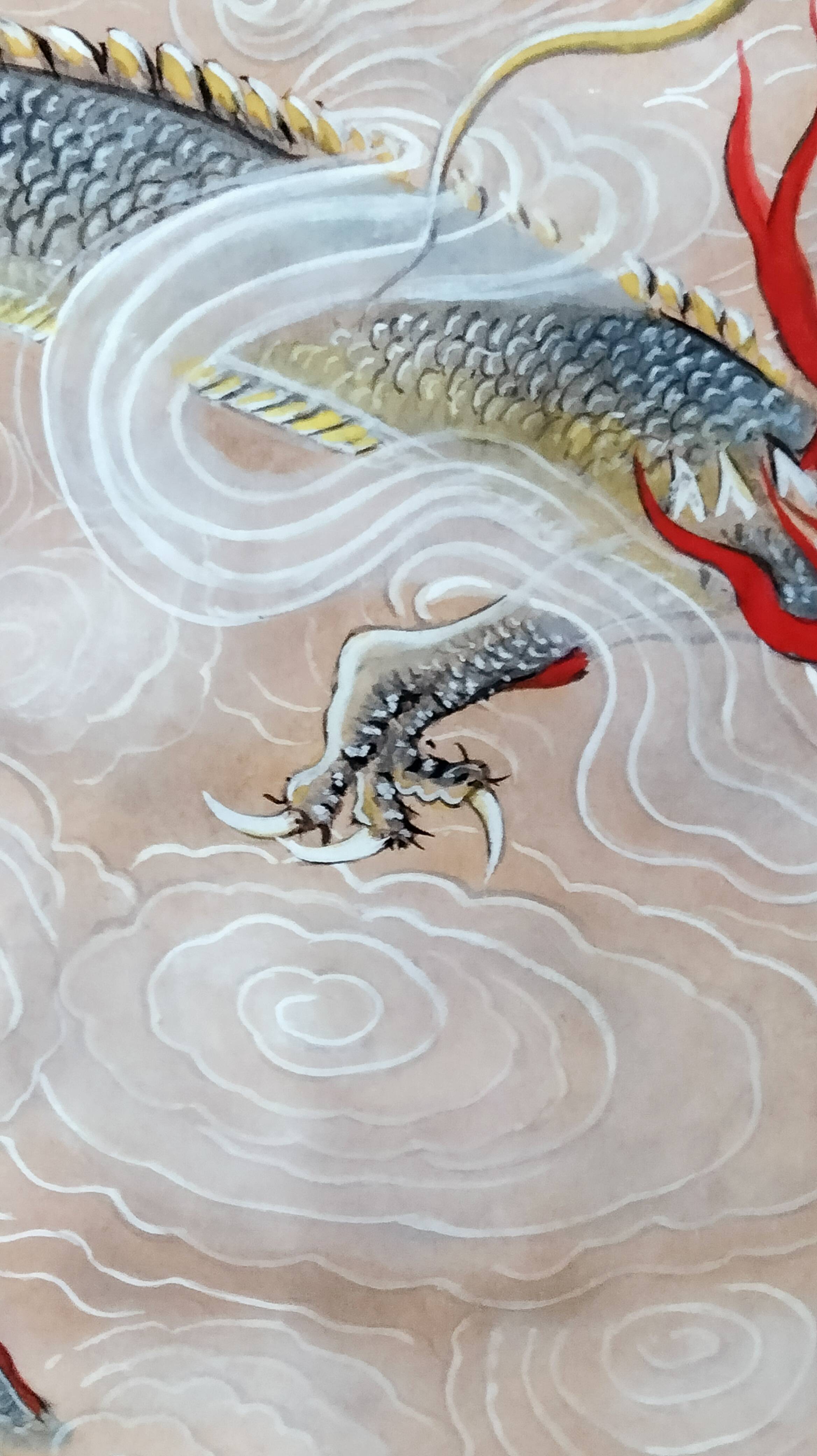 界画寒江---工笔画《龙飞凤舞》 实景图_古画_局部_效果