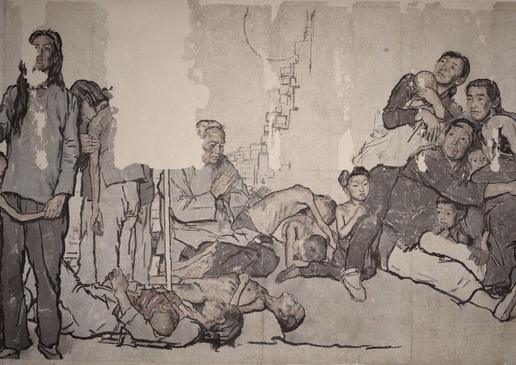 蒋兆和《流民图》现实主义不朽之作_画作_人物画_先生