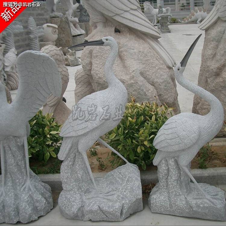 石雕鹤仙鹤造型图集赏析_雕塑_岩石_寿命