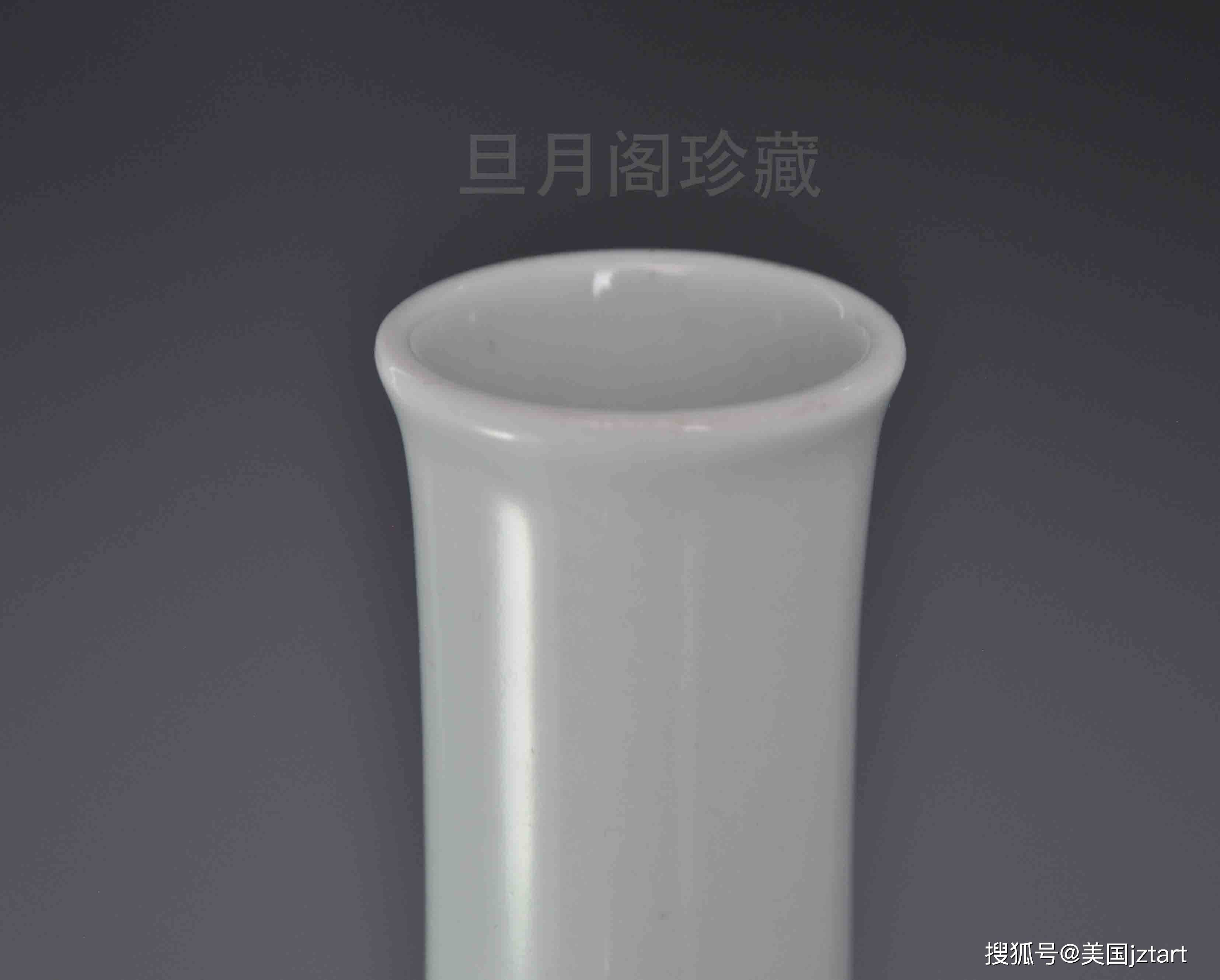清康熙欧洲嵌铜花边青花釉里红山水纹摇铃尊– [临渊阁]天地一家春