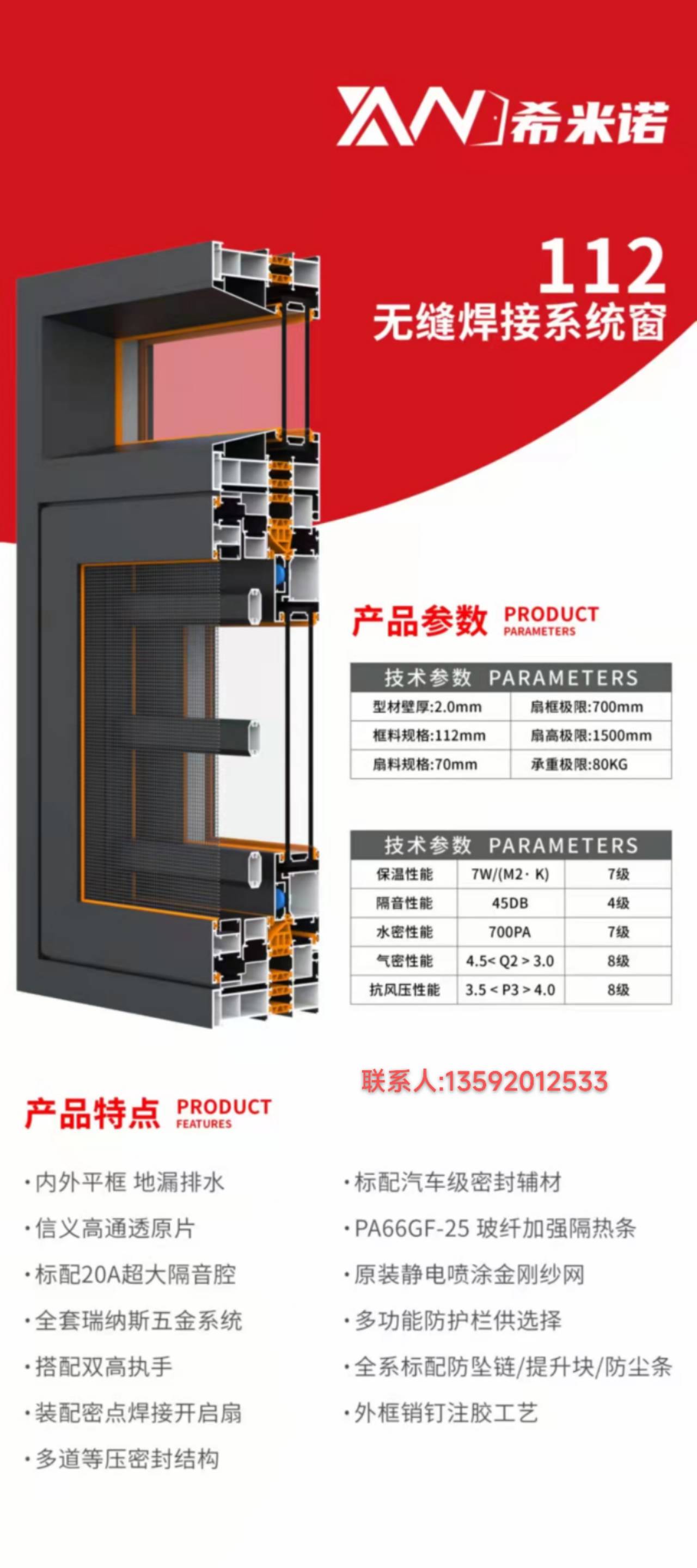 断桥铝门窗规格型号图片