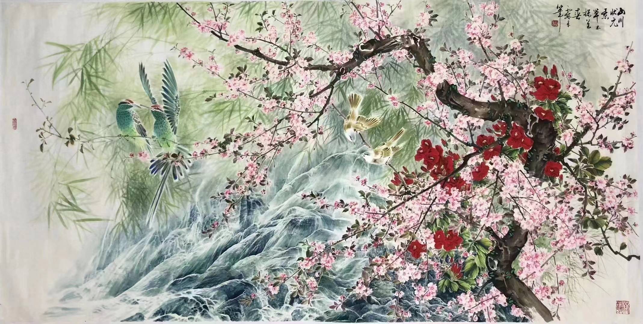 国家高级美术师冯霖章 现代工笔泼彩画_作品_大自然_艺术