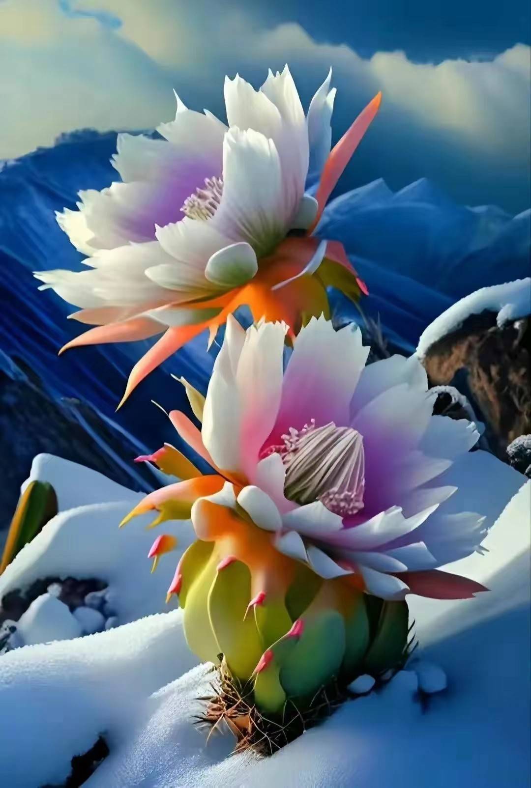 冷艳的雪莲_雪花_高山之_花瓣