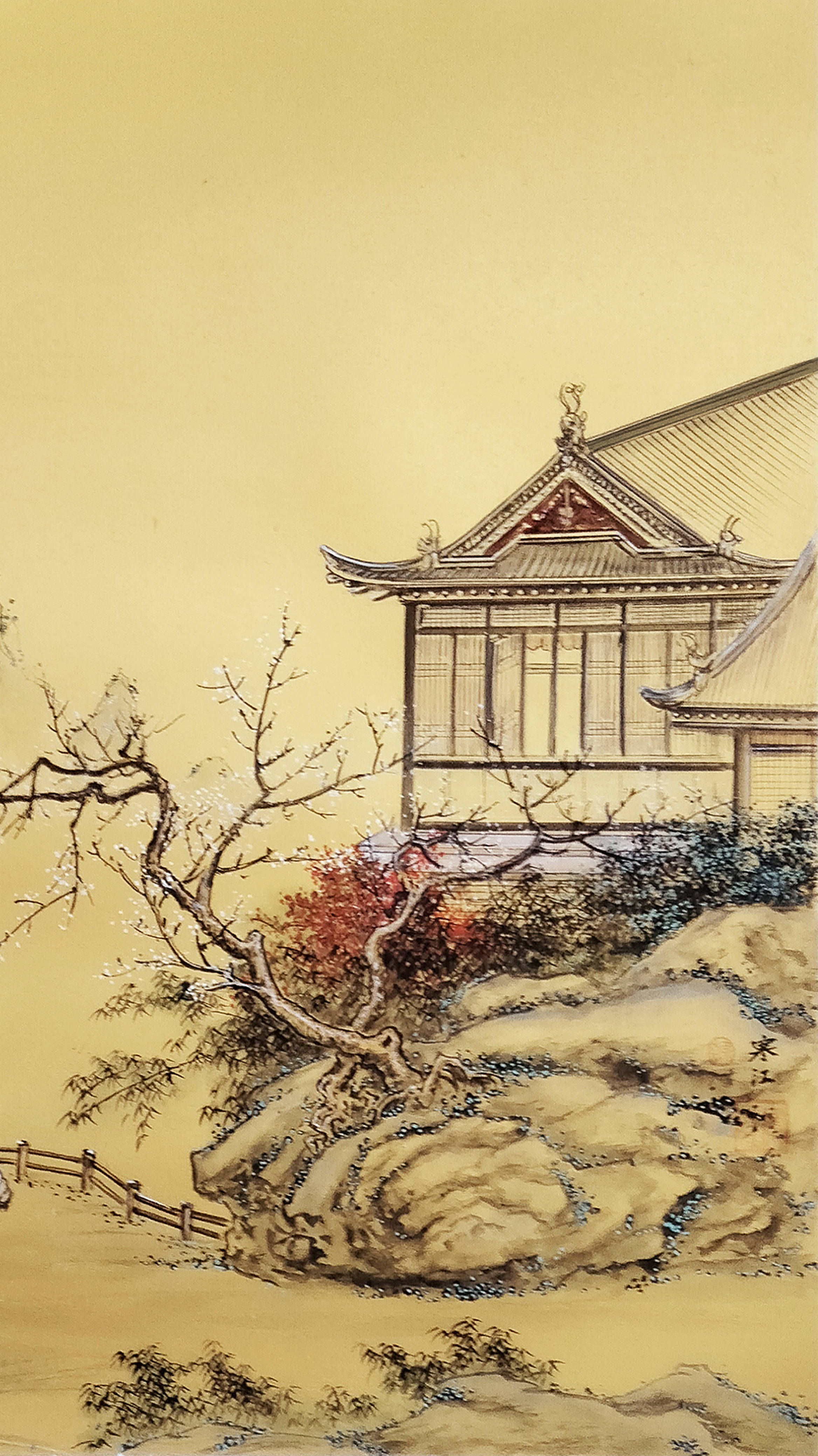 界画寒江---近期仿马远作品集(四)_工笔_泥金_宣纸