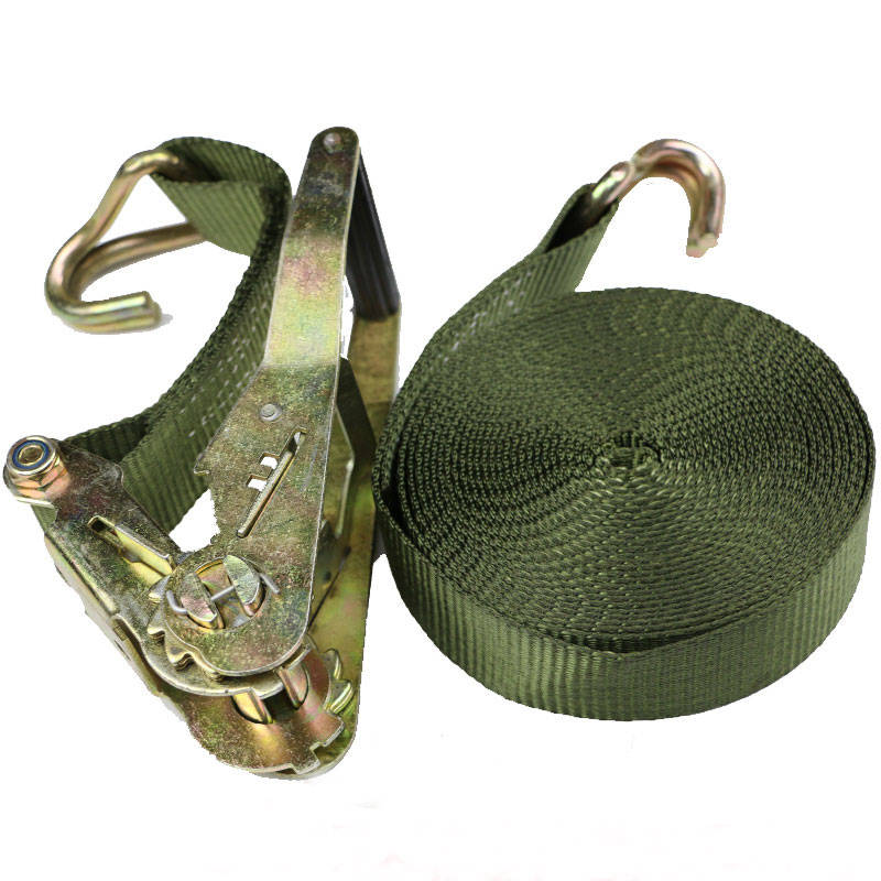 力夫特军绿色加厚棘轮捆绑带用于军队紧固货物,加宽紧固