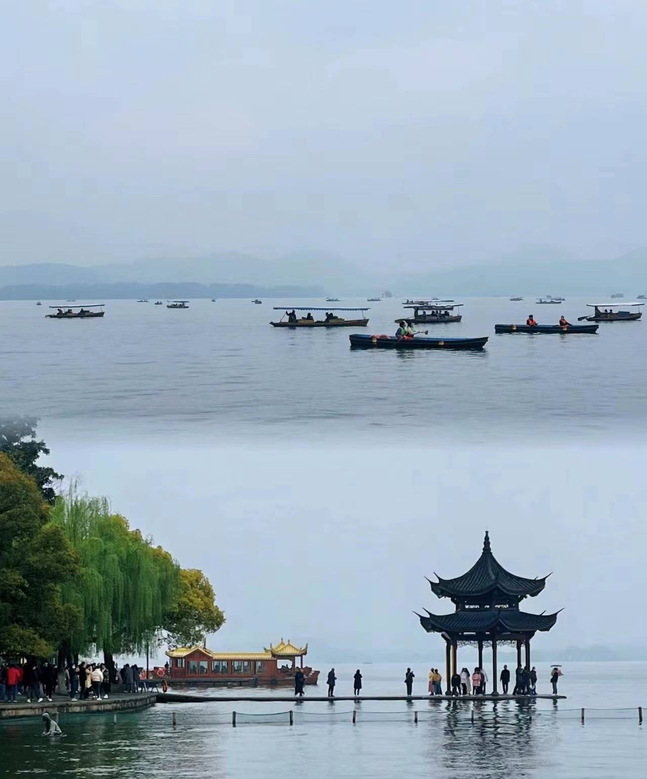 杭州大西湖_烟雨_柳如_江南