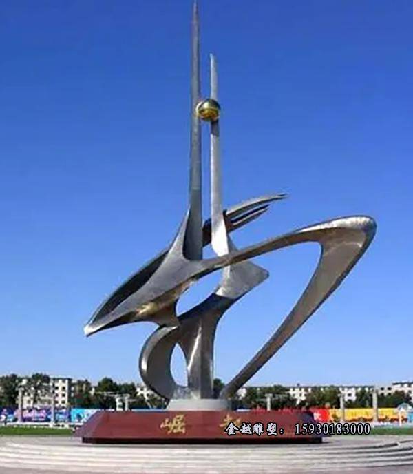 不锈钢崛起雕塑-校园,城市,企业快速发展的重要标志物_设计_景观_意义