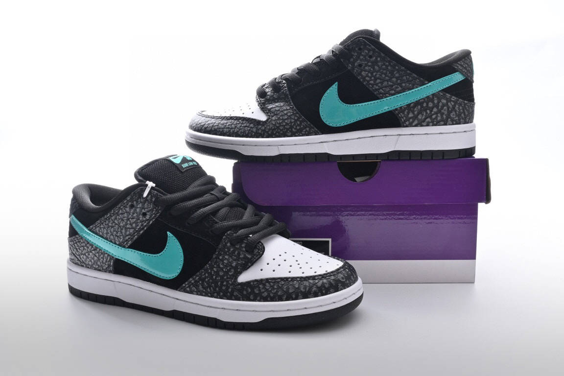 耐克nike sb dunk low pro elephant 蒂芙尼黑白灰大象爆裂纹低帮运动