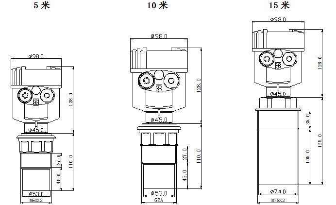 超声波液位计的型号及尺寸图