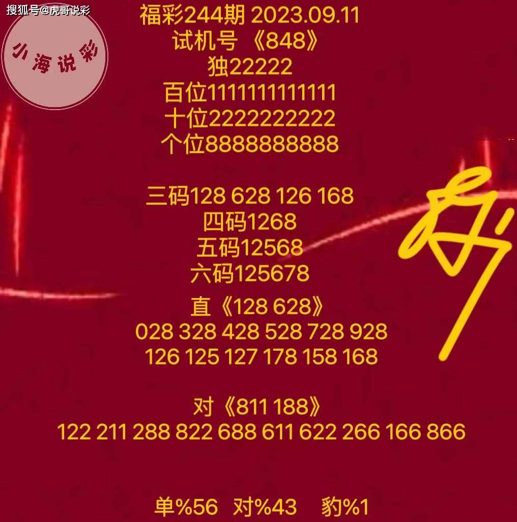 【小海说彩】244期图纸