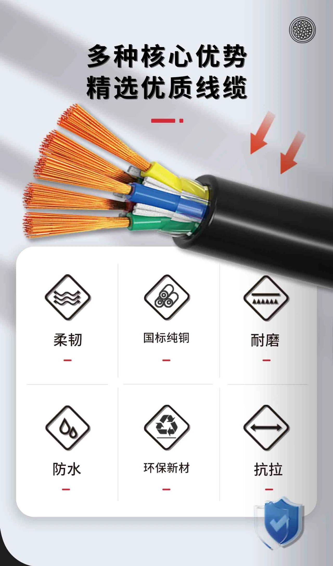 真"芯"实料,耐酸耐碱-橡套电缆,优选湘联#安全用电你我湘联