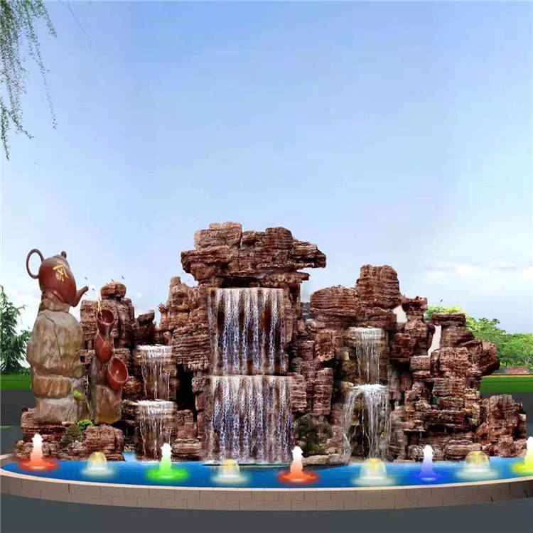 河南水泥假山设计 雷苒景观 洛阳塑石假山厂_厂家_庭院_施工