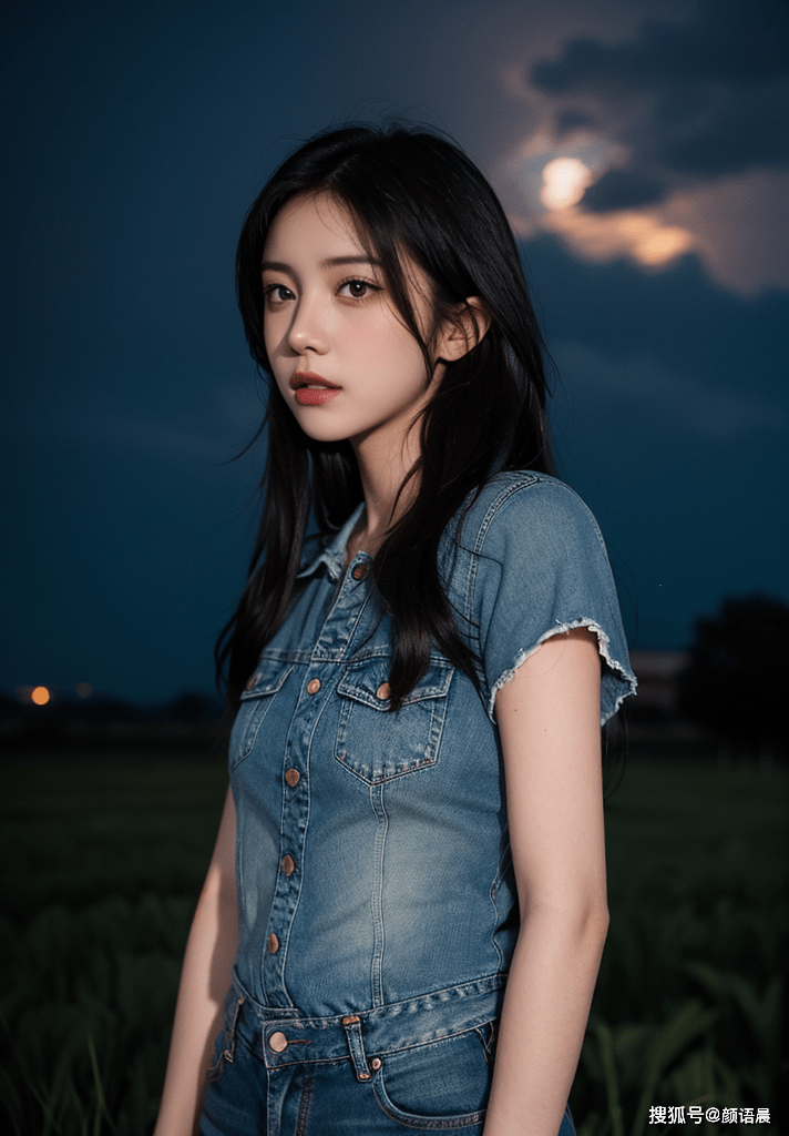 高清美女壁纸:夜晚牛仔女神,极品美人捕获你的心_蓝色_时尚_魅力