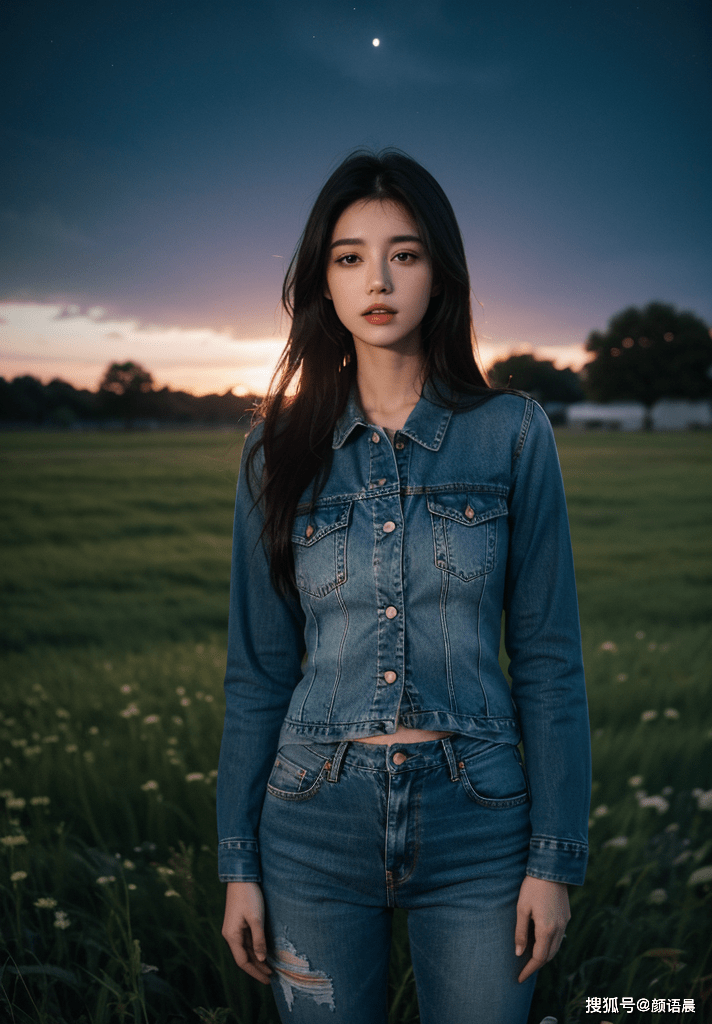 高清美女壁纸:夜晚牛仔女神,极品美人捕获你的心_蓝色_时尚_魅力