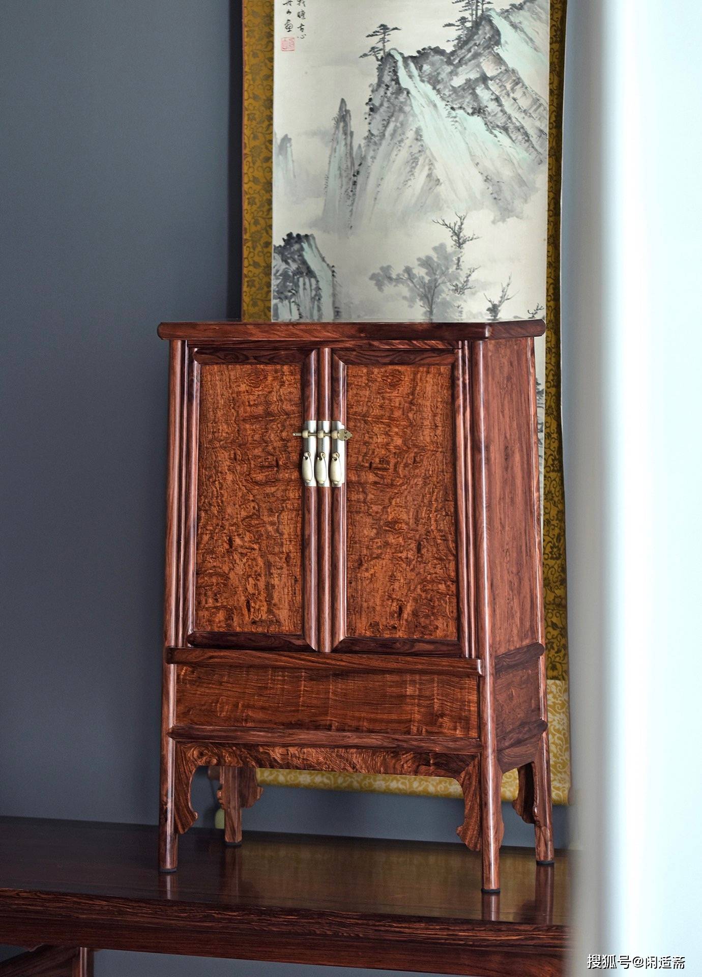 案头雅件,黄花梨满水波,圆角柜_柜子_设计_价值