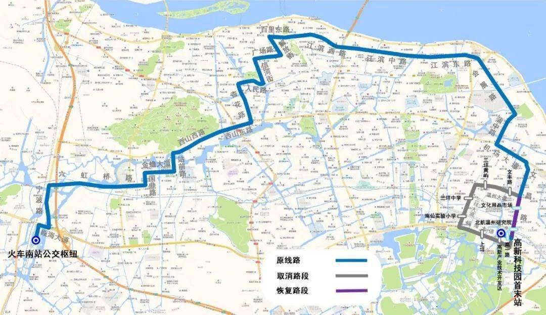 路6969增加站点:三垟黄屿,文丰路,文化用品市场,北航温州研究院