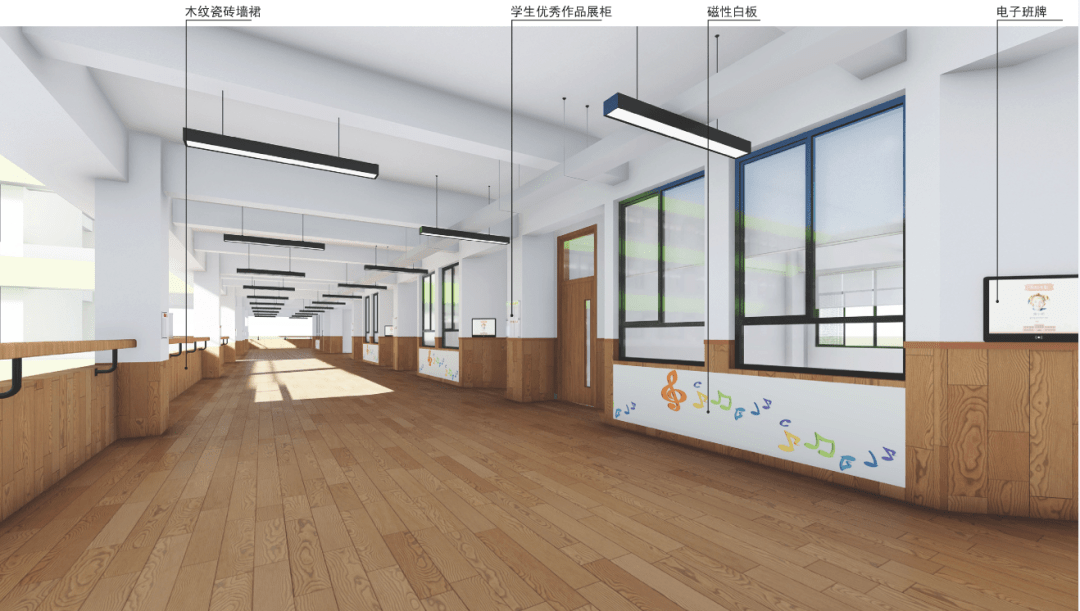 分主题走廊小学通道英语角初中部一侧活动角实验室阅览室小学食堂体育