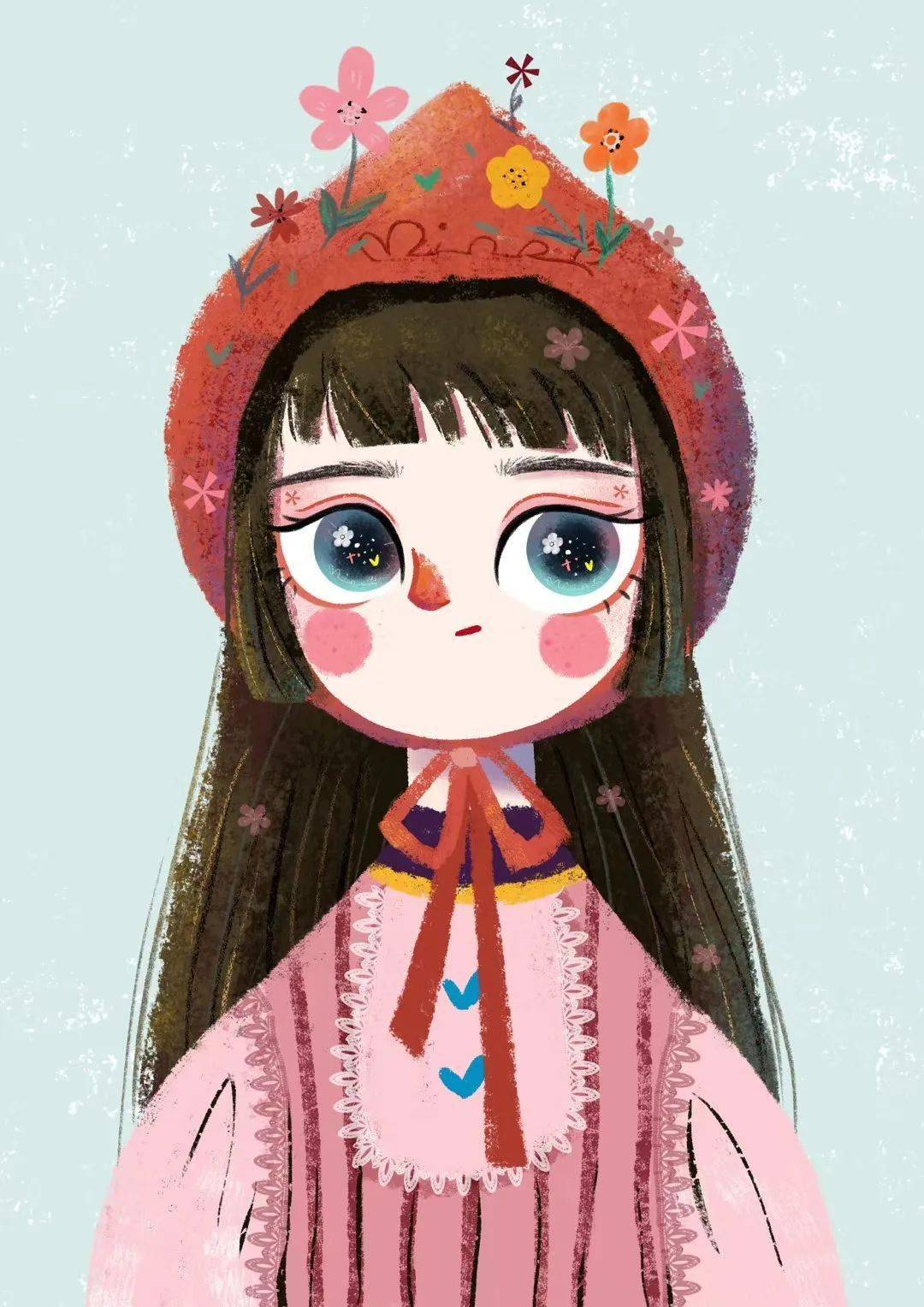 美萌插画闺蜜头像minor老师作品赏析