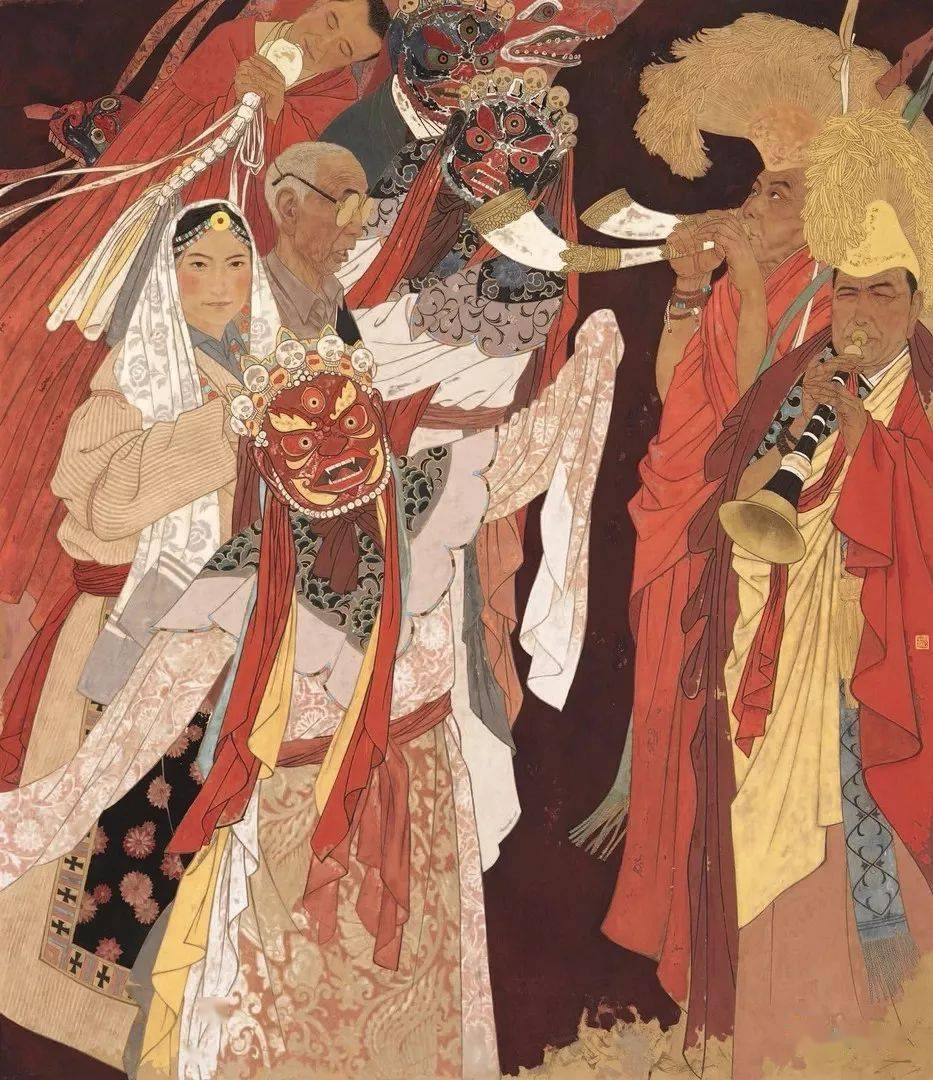 冰山下的霓裳 霍炬 221cm×186cm 中国画丝路古道迎新途 霍辉民 207cm