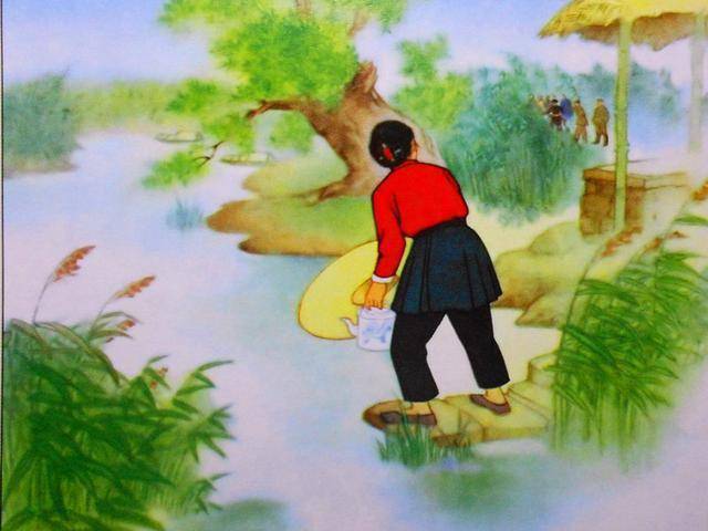 年画上的样板戏《沙家浜》芦荡火种,碧水红旗