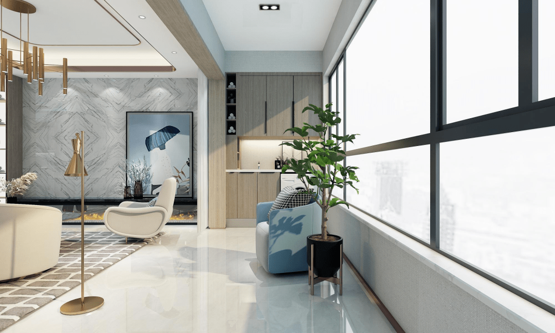 既能晾晒日常,生活居家,向阳而生,美景在侧,自然少不了一个宽景大阳台