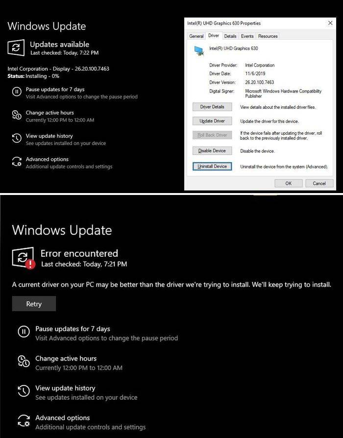 Windows Update出现BUG：循环安装驱动程序