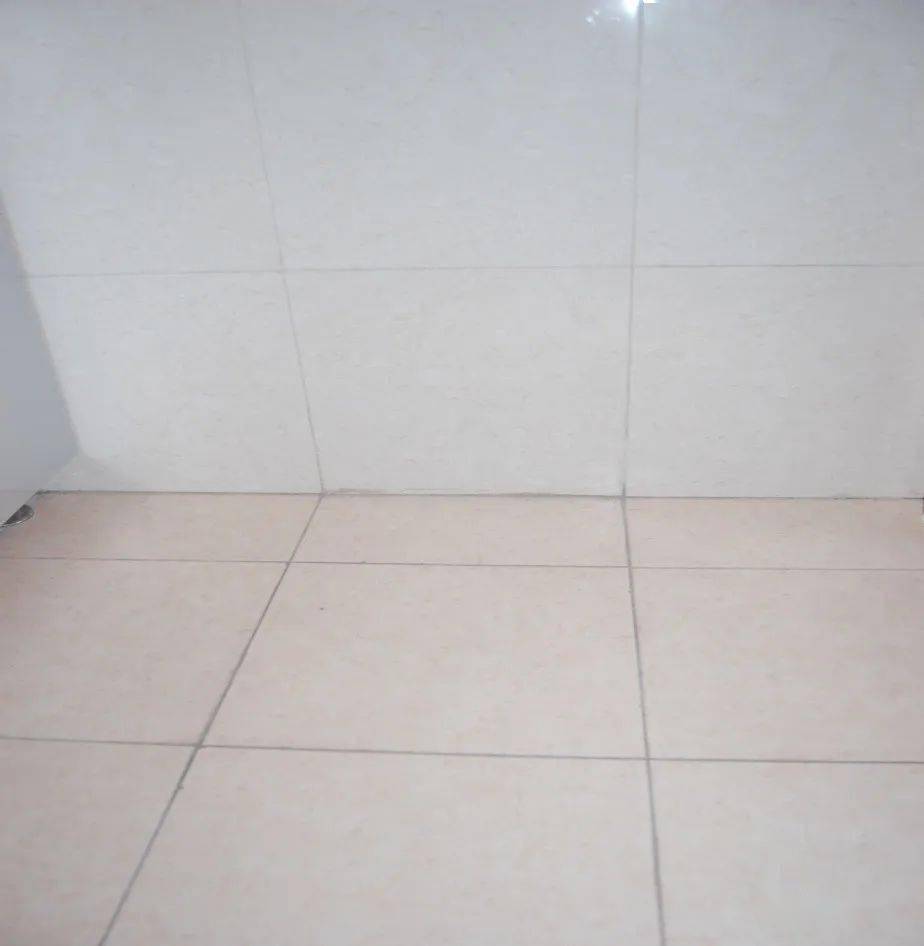 卫生间墙,地砖对缝,洁具对称排列地漏居中吊顶立体感强,轮角分明,线条