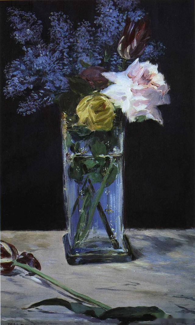 油画玻璃瓶里的花画家爱杜尔马奈676767