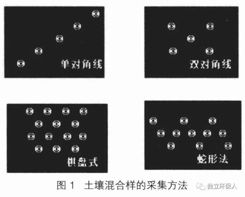 (4)蛇形法:适用于面积较大,土壤不够均匀且地势不平坦的地块,设分点10