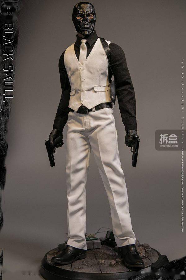 vts toys 黑骷髅 black skull 1:6可动收藏人偶