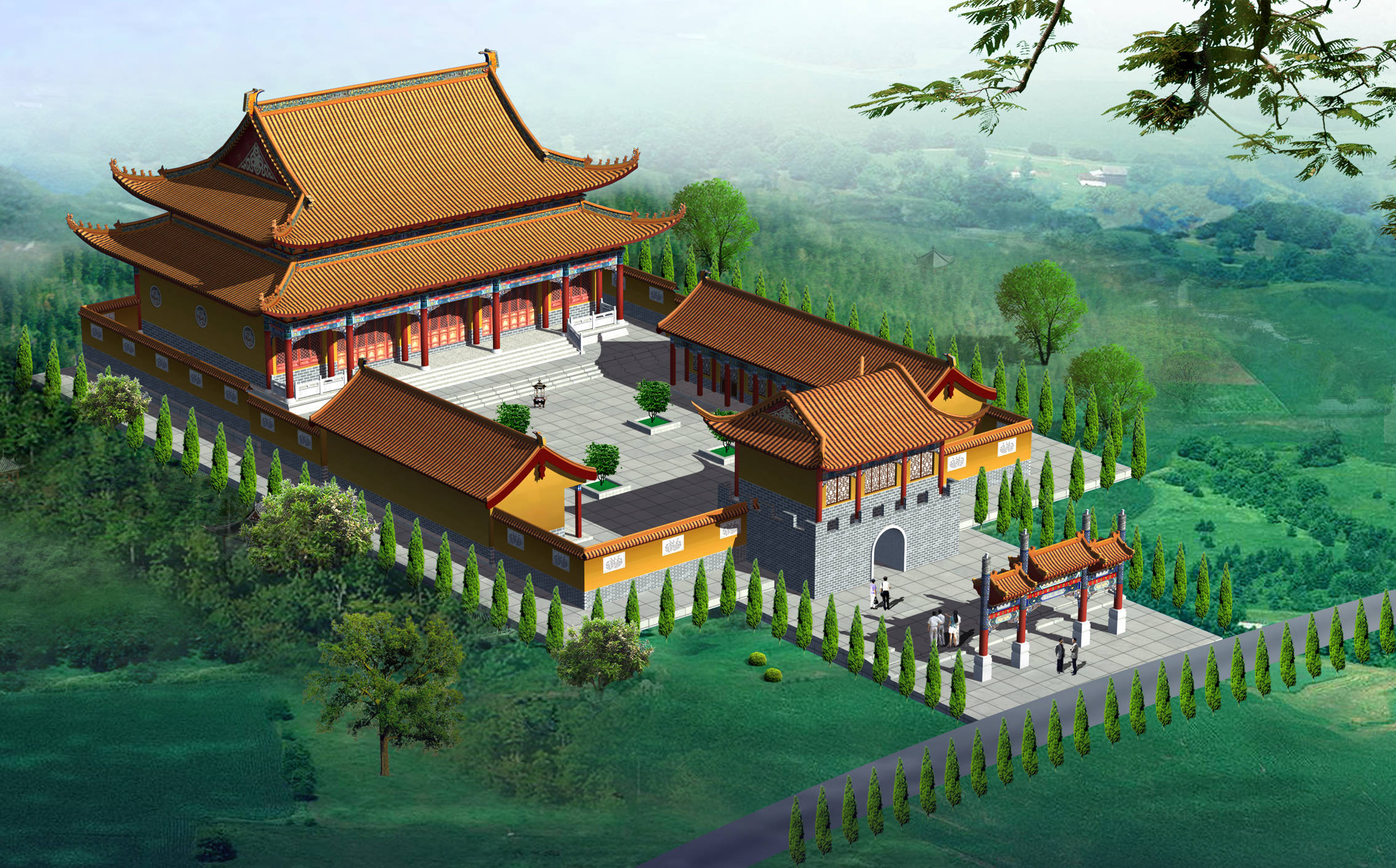 河北香河县宝庆寺总体规划与建筑方案设计_德鲁安 BDLA