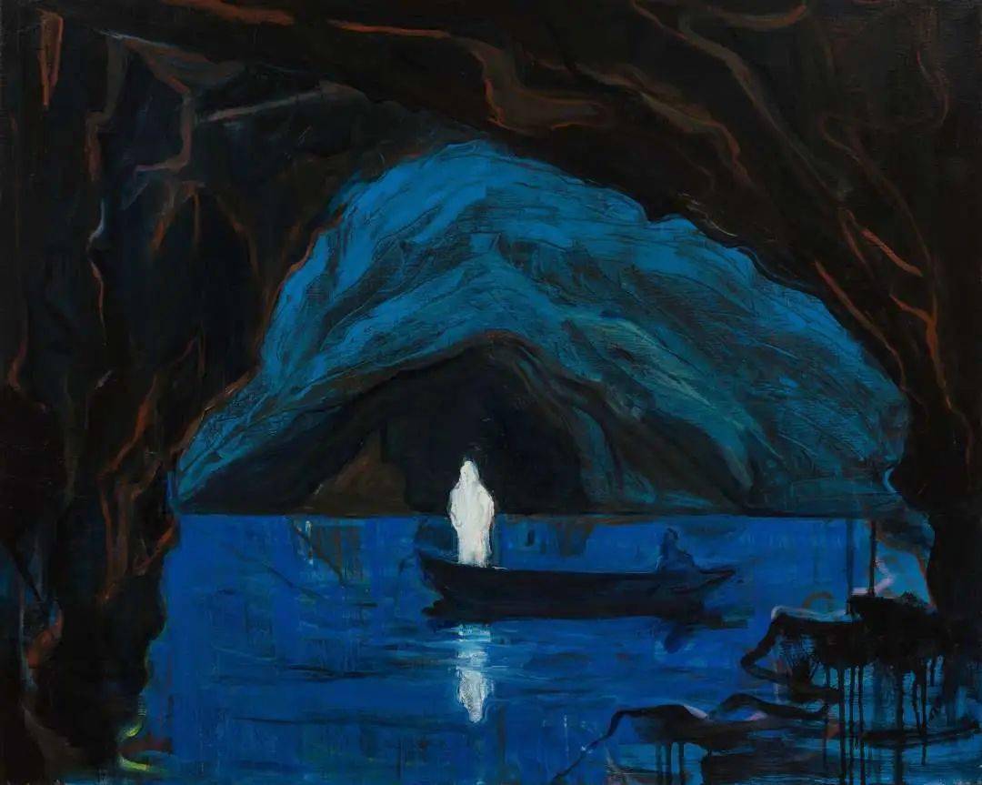 《黑色湖水》 布面油画 100 x 125cm