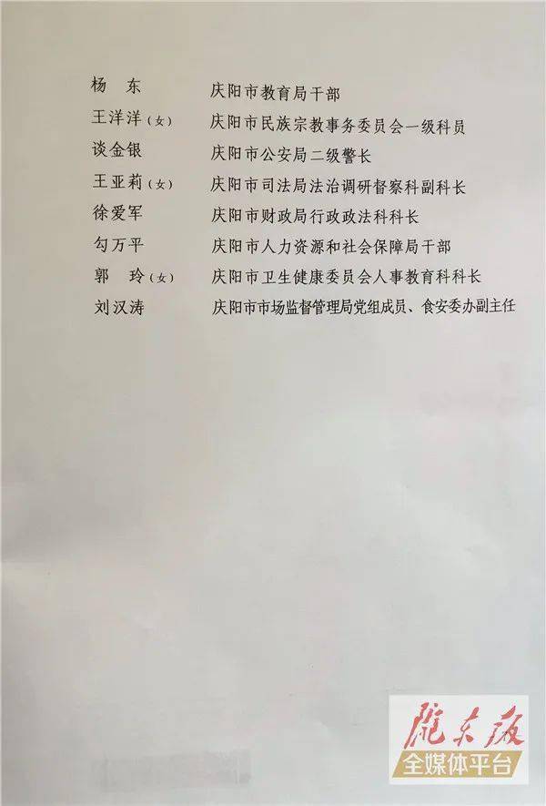 获得"庆阳市民族团结进步模范个人"荣誉称号的分别是:马卫华,郭立昭