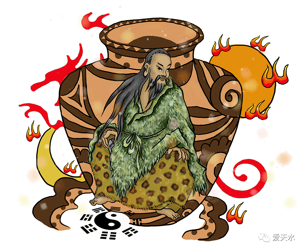 【手绘】我降生的这片大地 是创世的第一滴圣水 它的名字叫天水_伏羲