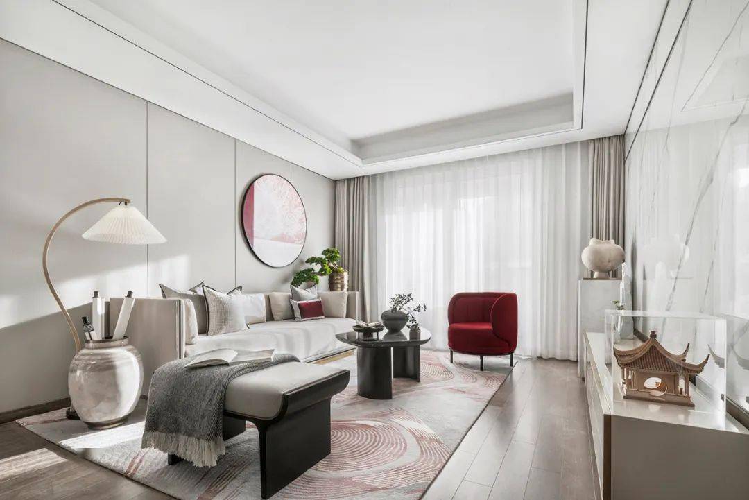 121㎡新亚洲风格样板间设计呈现出极具现代感的东方情调