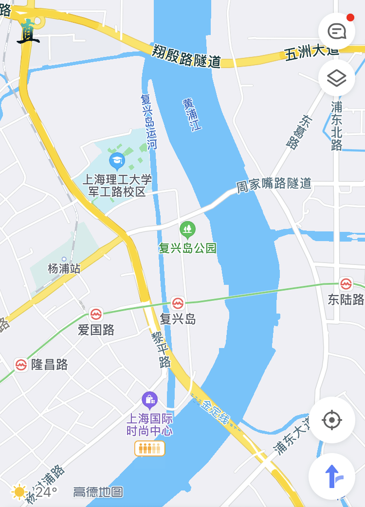 复兴岛在上海的杨浦区,是浦江内唯一的封闭式内陆岛.