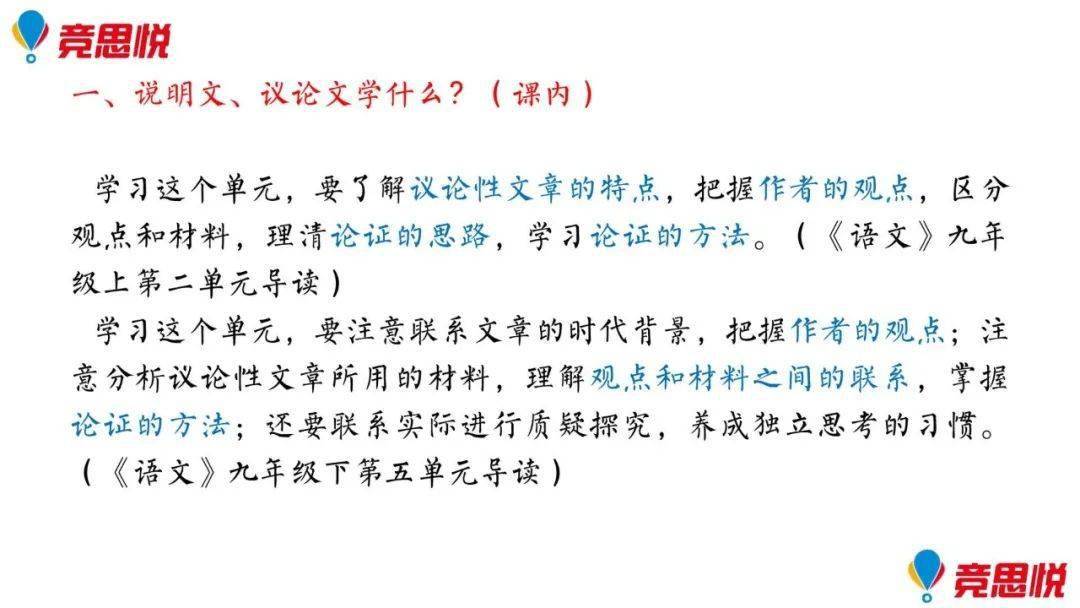 說明文和議論文都被歸為應用文,是文體特徵非常明確的文體.