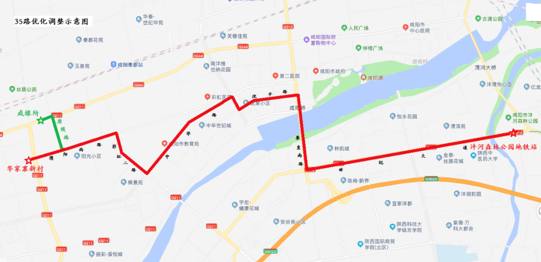 咸阳沣河森林公园地图图片