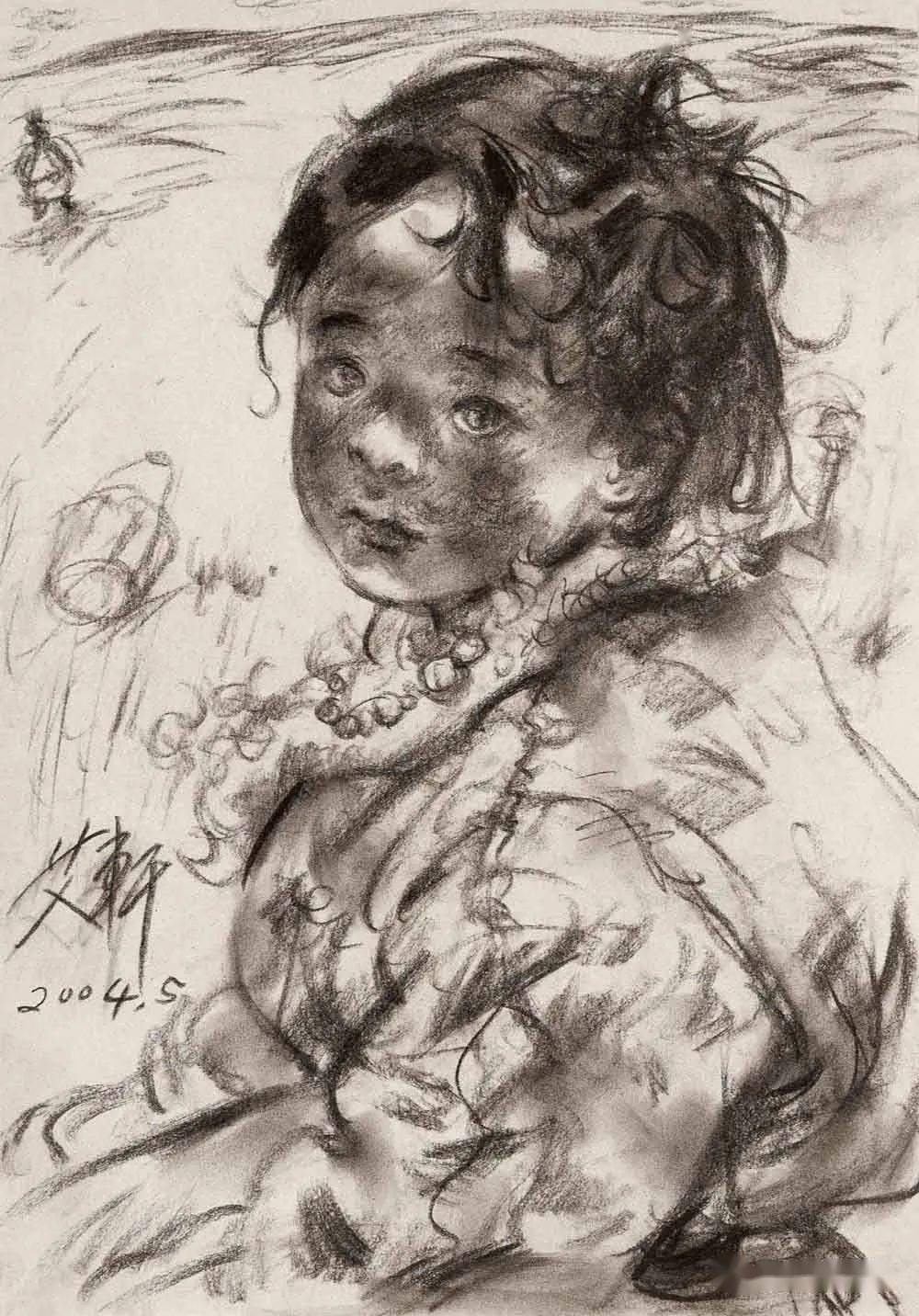 艾轩素描作品欣赏艾轩画油画时的素描起稿过程