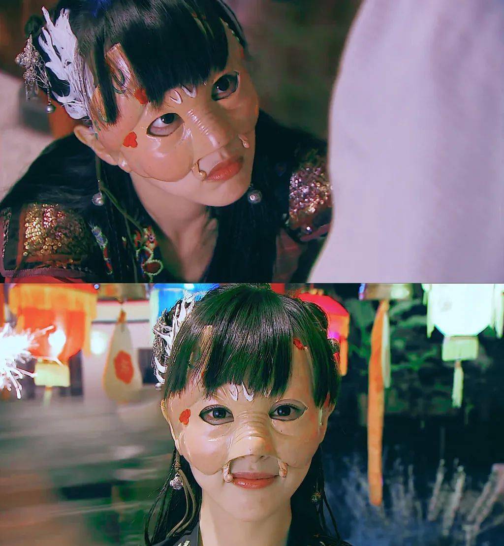 有人说面具丑,但是丑萌的面具摘下之后,紫萱言笑晏晏的样子成为了大家