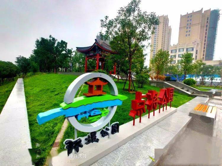 菏泽环堤公园雨中实拍