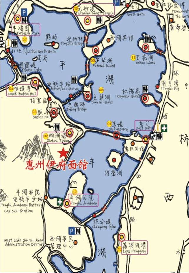 惠州西湖游览图图片